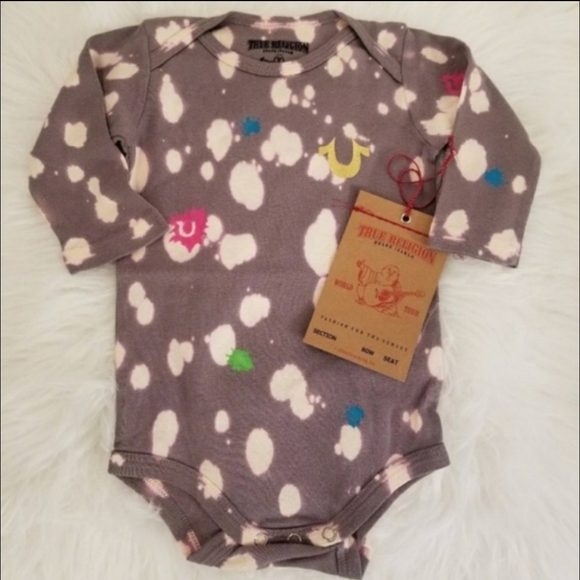 True Religion baby onesie, splatter paint, NWT - Picture 5 of 9